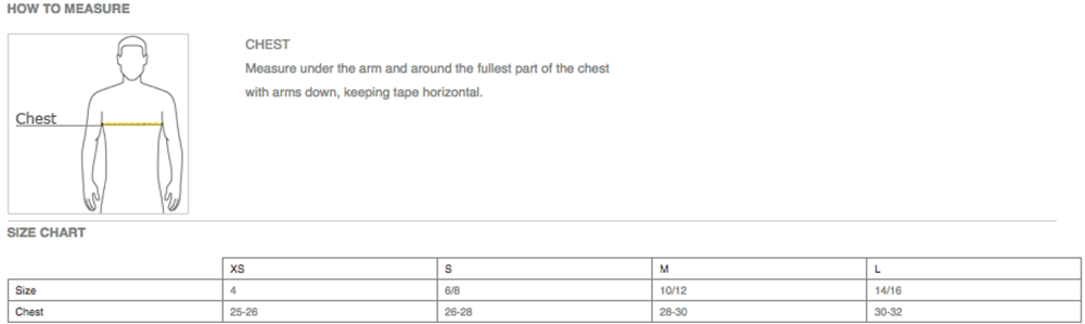 district perfect tri tee size chart